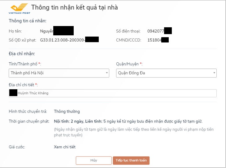 nộp phạt online xe máy