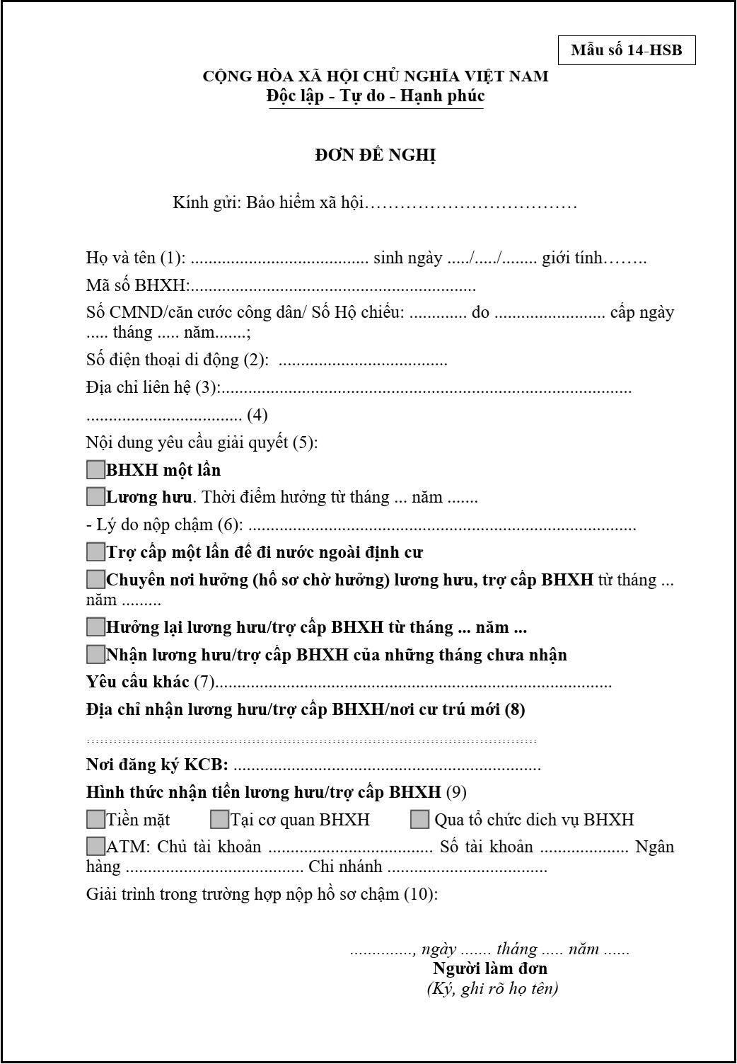 hồ sơ bảo hiểm xã hội 1 lần